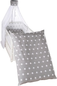Roba, Roba Kinderbettgarnitur Little Stars, roba® Himmelbettgarnitur »Little Stars, wendbar«, 4-tlg., mit Bettwäsche, Nestchen und Himmel