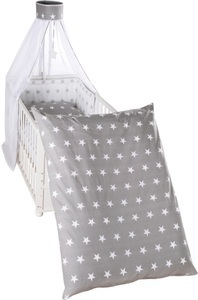 Roba, Roba Kinderbettgarnitur Little Stars, roba® Himmelbettgarnitur »Little Stars, wendbar«, 4-tlg., mit Bettwäsche, Nestchen und Himmel