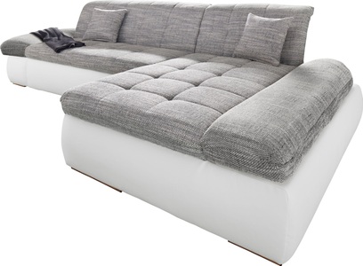 DOMO collection, DOMO collection Ecksofa, DOMO collection Ecksofa »PB Moric wahlweise mit Bettfunktion + Armteilverstellung, L-Form«, im XXL-Format, B/T/H:300/172/80 cm, feine Steppung