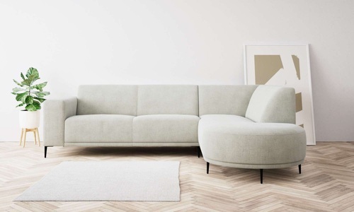 ANDAS, andas Ecksofa »Vorby«, L-Form, Breite 252 cm, weicher Chenille-Stoff, schwarze Metallfüsse, andas Ecksofa »Vorby«, L-Form, Breite 252 cm, weicher Chenille-Stoff, schwarze Metallfüsse