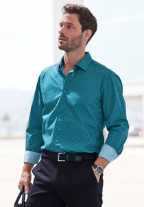 H.I.S Langarmhemd »Regular fit«, mit Haifischkragen und allover Print aus reiner Baumwolle