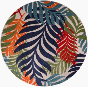 Sanat, Sanat Teppich »Floral«, rund, 6 mm Höhe, In- und Outdoor geeignet, florales Design, Balkon, Terasse, Sanat Teppich »Floral Outdoor«, rund, 6 mm Höhe, In- und Outdoor geeignet, florales Design, Balkon, Terasse