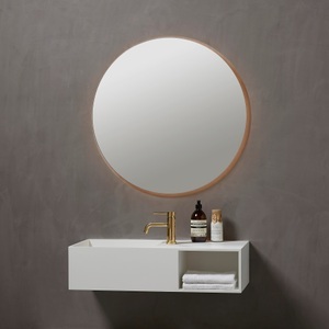 Loevschall, Loevschall Badspiegel »Herning Rund«, Ø 80 cm, Loevschall Badspiegel »Nibe Rund, Badezimmerspiegel mit LED Beleuchtung, Lichtspiegel«, Modern Badspiegel mit Beleuchtung, Dänisches Design