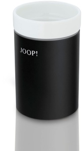 JOOP!, Joop! Zahnputzbecher, Joop! Zahnputzbecher kunststoff, keramik , 010030011 Joop! Chromline , Schwarz, Weiss, Chromfarben , 11.5 cm , 007645006502
