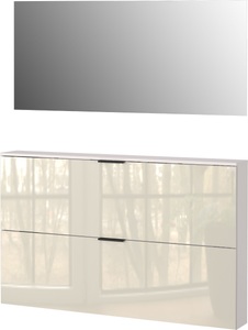 GERMANIA Garderoben-Set »Valega«, (2 St.), inkl. Schuhschrank mit Glasfronten und Spiegel