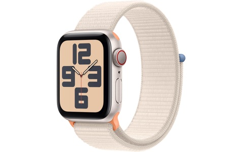 Apple, APPLE Watch SE (GPS + Cellular) 40 mm - Smartwatch (Stufenlos verstellbar, Textil (Carbon Neutral), Polarstern/Polarstern), 