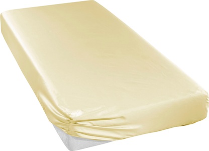 Curt Bauer, Spannbetttuch aus glänzendem Mako-Satin Curt Bauer gelb, Mako-Satin-Spannbetttuch ca. 90x200 cm Curt Bauer gelb