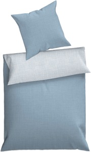 Dyckhoff Wendebettwäsche »Uni« 2 Stk. tlg. Baumwolle, Renforcé, 100x135, Baby, Unifarben Meerblau, Reissverschluss