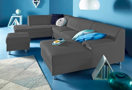 INOSIGN, INOSIGN Wohnlandschaft, wahlweise mit Bettfunktion, Home affaire Wohnlandschaft »Jamie, zeitloses Design, fester Sitzkomfort, viel Platz, U-Form« wahlweise mit Bettfunktion
