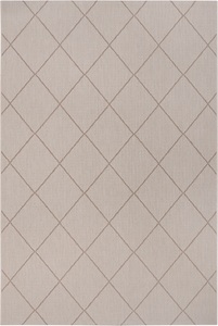 White Label, White Label - Teppich In-& Outdoor - 80 x 150 cm; - Creme, Hellbraun, Home affaire Teppich »Cason«, rechteckig, 3 mm Höhe, Karo-Muster, Strapazierfähig und pflegeleicht, Flachgewebe