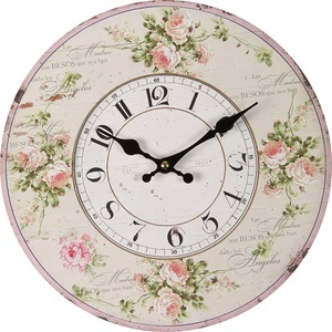 Ambiente Haus, Ambiente Haus Wanduhr »Rosen Wanduhr 28cm«, Ambiente Haus Wanduhr »Rosen Wanduhr 28cm«