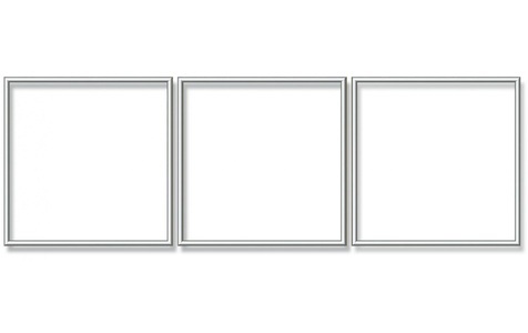 undefined, Malen nach Zahlen, Alurahmen Triptychon Silber 120 x 40 cm, Schipper Bilderrahmen