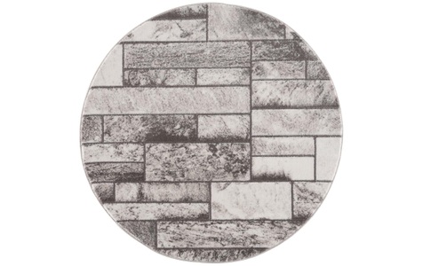 undefined, Teppich »Noa grey«, rund, - mm Höhe, Carpet City Teppich »Noa 9250«, rund, 11 mm Höhe, Kurzflor, Modern, Weicher For, Pflegeleicht