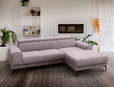 exxpo - sofa fashion, exxpo - sofa fashion Ecksofa, mit 3 Kopfstützen, wahlweise elektrischer Sitztiefenverstellung, frei im Raum stellbar, exxpo - sofa fashion Ecksofa »Ophelia, elegant, modern und bequem, L-Form«, inkl. verstellbare Kopfteile, wahlweise elektr. Sitztiefenverstellung
