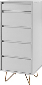 mutoni casual, Hochkommode weiss 45x110, Hochkommode 4 Schubladen weiss 110