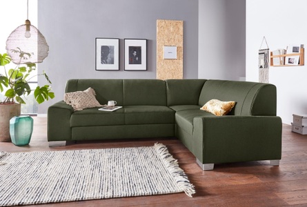 DOMO collection, DOMO collection Ecksofa, DOMO collection Ecksofa »Anzio L-Form«, Wahlweise mit Bettfunktion und Federkern