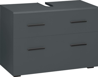 INOSIGN, INOSIGN Waschbeckenunterschrank »Skara«, mit 1 Klappe und 1 Schubkasten, mit schwarzen Griffen, Breite 80 cm, Höhe 55 cm, INOSIGN Waschbeckenunterschrank »Skara«, mit Klappe und Schubkasten, schwarze Griffe, Breite 80 cm, Höhe 55 cm