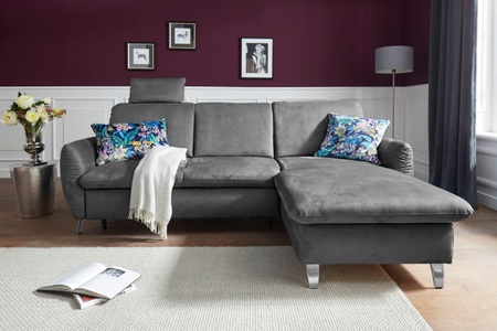 SIT&MORE, sit&more Ecksofa, sit&more Ecksofa »Daytona L-Form« mit Federkern, einer Kopfstütze und wahlweise mit Bettfunktion