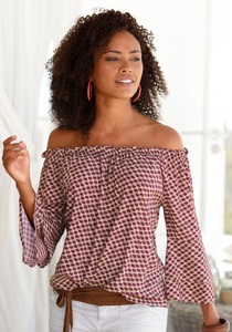 Lascana, LASCANA Carmenbluse, LASCANA Carmenbluse, mit Punkteprint, Damenbluse, schulterfrei, casual