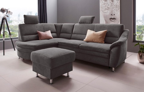 Places of Style Ecksofa »Cardoso«, Federkern, wahlweise mit Bett, Schubkasten