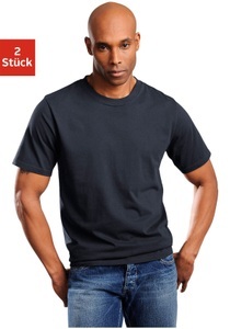 Schiesser, Schiesser Unterziehshirt (2 Stück) schlichte Basic-Shirts in Top-Markenqualität, Shirt kurzarm Jersey 2er-Pack rundhals schwarz - American T-Shirt 3XL