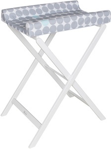 Geuther, Geuther Wickeltisch »Trixi weiss, graue Punkte«, bis 11 kg, mit Wickelauflage - platzsparend zusammenklappbar, Made in Germany, 50 cm, Geuther Klapp-Wickelregal Trixi