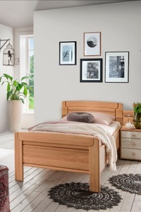 Wiemann, WIEMANN Holzbett »Kiruna«, WIEMANN Holzbett »Kiruna, Bettgestell, Bettrahmen, teilmassiv Eiche« 4-fache Liegehöhenverstellung, MADE IN GERMANY, Kopf- und Fussteil aus Massivholz, verschiedene Grössen, in Komforthöhe