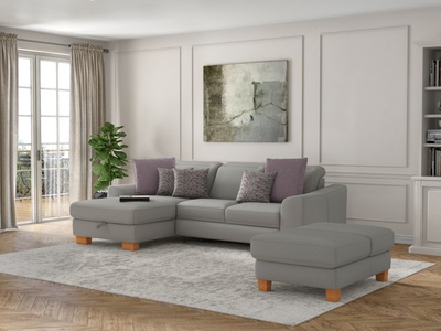 SIT&MORE, sit&more Ecksofa »Durness«, mit Federkern und hochwertigen Massivholzfüssen, wahlweise mit Kopfteilverstellung, Bettfunktion und Bettkasten oder mit Bettfunktion und Bettkasten, sit&more Ecksofa »Dundee L-Form«, mit Federkern und Massivholzfüssen, wahlweise mit Kopfteilverstellung