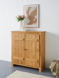 HOME AFFAIRE, Home affaire Schuhschrank »Bertram«, Massivholz, 2 verstellbare Einlegeböden, Magnetverschluss,Höhe 110 cm, Home affaire Schuhschrank »Bertram«, Massivholz, 2 verstellbare Einlegeböden, Magnetverschluss,Höhe 110 cm