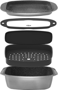 Stoneline, STONELINE Bräter »Stoneline«, Aluminiumguss, (5 tlg.), (Multifunktionales Bräter- und Back-Set), mit STONELINE®-Antihaftbeschichtung, Induktion, STONELINE Bräter »Stoneline«, Aluminiumguss, (5 tlg.), Bräter- & Back-Set,STONELINE®-Antihaftbeschichtung,Induktion
