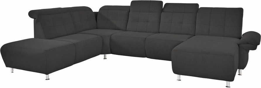 PLACES OF STYLE, Places of Style Wohnlandschaft »Manhattan«, 2 Sitze mit elektrischer Relaxfunktion, verstellbare Armlehnen, Places of Style Wohnlandschaft »Manhattan U-Form«, 2 Sitze mit elektrischer Relaxfunktion, verstellbare Armlehnen