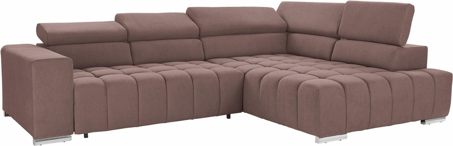 exxpo - sofa fashion, exxpo - sofa fashion Ecksofa, mit Kopf- bzw. Rückenverstellung, wahlweise mit Bettfunktion, exxpo - sofa fashion Ecksofa »Elias, aktuelle Kreuzsteppung im Sitz, bequem, Breite 307cm, L-Form« mit Kopf- bzw. Rückenverstellung, wahlweise mit Bettfunktion