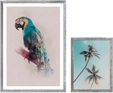 Komar, Komar Bild mit Rahmen »Tropicalflair«, (2 St.), Hochwertigen Echtholzrahmen. FSC zertifiziert, was eine nachhaltige Forstwirtschaft garantiert., Komar Bild mit Rahmen »Tropicalflair«, (2 St.), maschinell