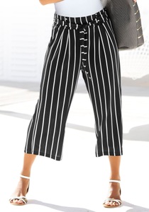 Lascana, LASCANA Culotte, LASCANA Culotte, (mit Bindegürtel), in 7/8-Länge und Bindegürtel, Stoffhose, elegant und sommerlich