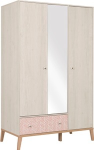 CONFORAMA, Schrank 3 Tür(en) 1 Schublade(n) ALIKA Kastanie, Gami Kleiderschrank »Alika«, Mit Spiegel