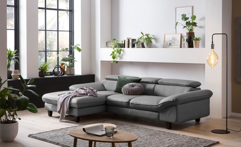 HOME AFFAIRE, Home affaire Ecksofa »Pilot«, wahlweise mit Bettfunktion und Bettkasten, Home affaire Ecksofa »Pilot L-Form«, mit Kopfteilverstellung, optional Bettfunktion und Bettkasten