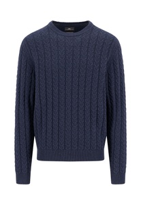FYNCH-HATTON Strickpullover mit Zopfmuster und Wolle