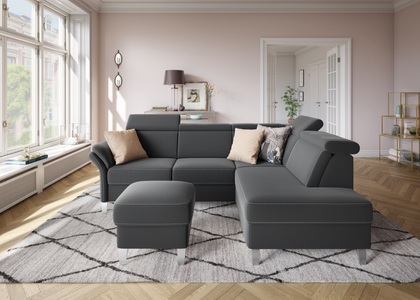 SIT&MORE, sit&more Ecksofa, sit&more Ecksofa »Vincenzo L-Form« inklusive Kopfteilverstellung, wahlweise mit Bettfunktion, Bettkasten