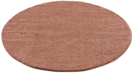 Carpet City, Carpet City Hochflor-Teppich »Plainy«, rund, 30 mm Höhe, Polyester, Langflor Uni Taupe, Wohnzimmer, Carpet City Hochflor-Teppich »Plainy«, rund, 30 mm Höhe, Shaggy Polyester Teppich, besonders weich, Uni Farben
