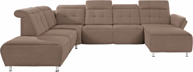 PLACES OF STYLE, Places of Style Wohnlandschaft »Manhattan«, 2 Sitze mit elektrischer Relaxfunktion, verstellbare Armlehnen, Places of Style Wohnlandschaft »Manhattan U-Form«, 2 Sitze mit elektrischer Relaxfunktion, verstellbare Armlehnen