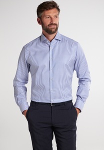 Eterna, Eterna Businesshemd »MODERN FIT«, MODERN FIT Hemd in himmelblau gestreift