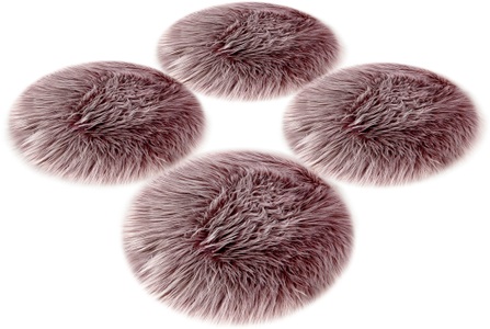 HOME AFFAIRE, Home affaire Sitzkissen »Dena«, Home affaire Sitzkissen »Sitzauflage Dena«, 4er Set, Kunstfell, rund, Ø 35 cm, Esszimmer, Wohnzimmer