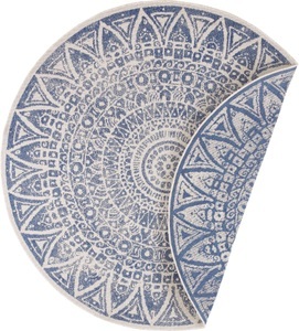 Freundin home collection, freundin Home Collection Teppich »Lilja«, rund, 5 mm Höhe, In-und Outdoor geeignet, Mandala, Wohnzimmer, Balkon, Terrasse, Garten, Pflegeleicht, Flachgewebe, Wendbar, freundin Home Collection Teppich »Lilja Wendeteppich«, rund, 5 mm Höhe, In-& Outdoor, beidseitig, Wetterfest, Balkon, Garten, Wohnzimmer