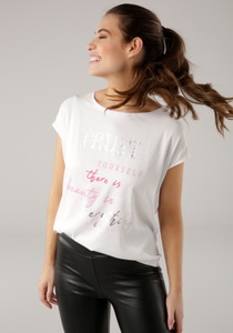 LAURA SCOTT, Laura Scott Shirtbluse, mit dezentem Aufdruck - NEUE FARBEN, Laura Scott Shirtbluse, aus Satin mit dezentem Aufdruck