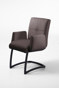 exxpo - sofa fashion, exxpo - sofa fashion Freischwinger »Affogato«, Kunstleder SOFTLUX®, mit Armlehne, exxpo - sofa fashion Freischwinger »Affogato mit komfortablen Armlehnen« () attraktiven Kreuznaht in der Rückenlehne