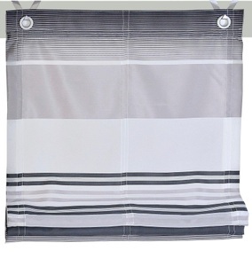Kutti, Raffrollo »Jamaica«, Kutti, mit Hakenaufhängung, ohne Bohren, freihängend, Kutti Raffrollo »Jamaica«, mit Hakenaufhängung, ohne Bohren, freihängend, halbtransparent, Polyester, gewebt, Streifen, mit Edelstahlhaken