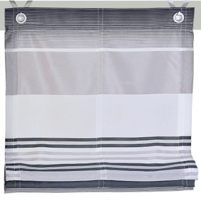Kutti, Raffrollo »Jamaica«, Kutti, mit Hakenaufhängung, ohne Bohren, freihängend, Kutti Raffrollo »Jamaica«, mit Hakenaufhängung, ohne Bohren, freihängend, halbtransparent, Polyester, gewebt, Streifen, mit Edelstahlhaken