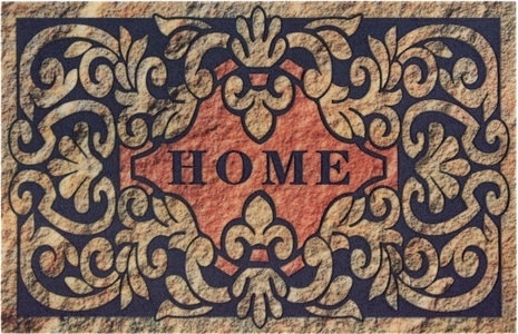 White Label, White Label - Fussmatte - 45 x 70 cm - Multicolor, Home affaire Fussmatte »Home ornament, Türmatte«, rechteckig, 6 mm Höhe, Design mit Spruch, Schrift-Design, Robust, Pflegeleicht, Rutschfest
