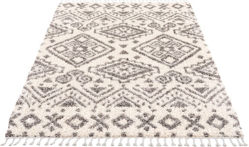 Carpet City Hochflor-Teppich »Pulpy 541«, rechteckig, 30 mm Höhe, mit Fransen, Wohnzimmer