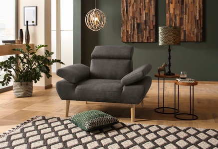 PREMIUM COLLECTION BY HOME AFFAIRE, Premium collection by Home affaire Sessel »Trapino«, Mit Kopf- und Armteilverstellung, B/T/H: 108/98/81 cm, in 3 Bezugsqualitäten, 